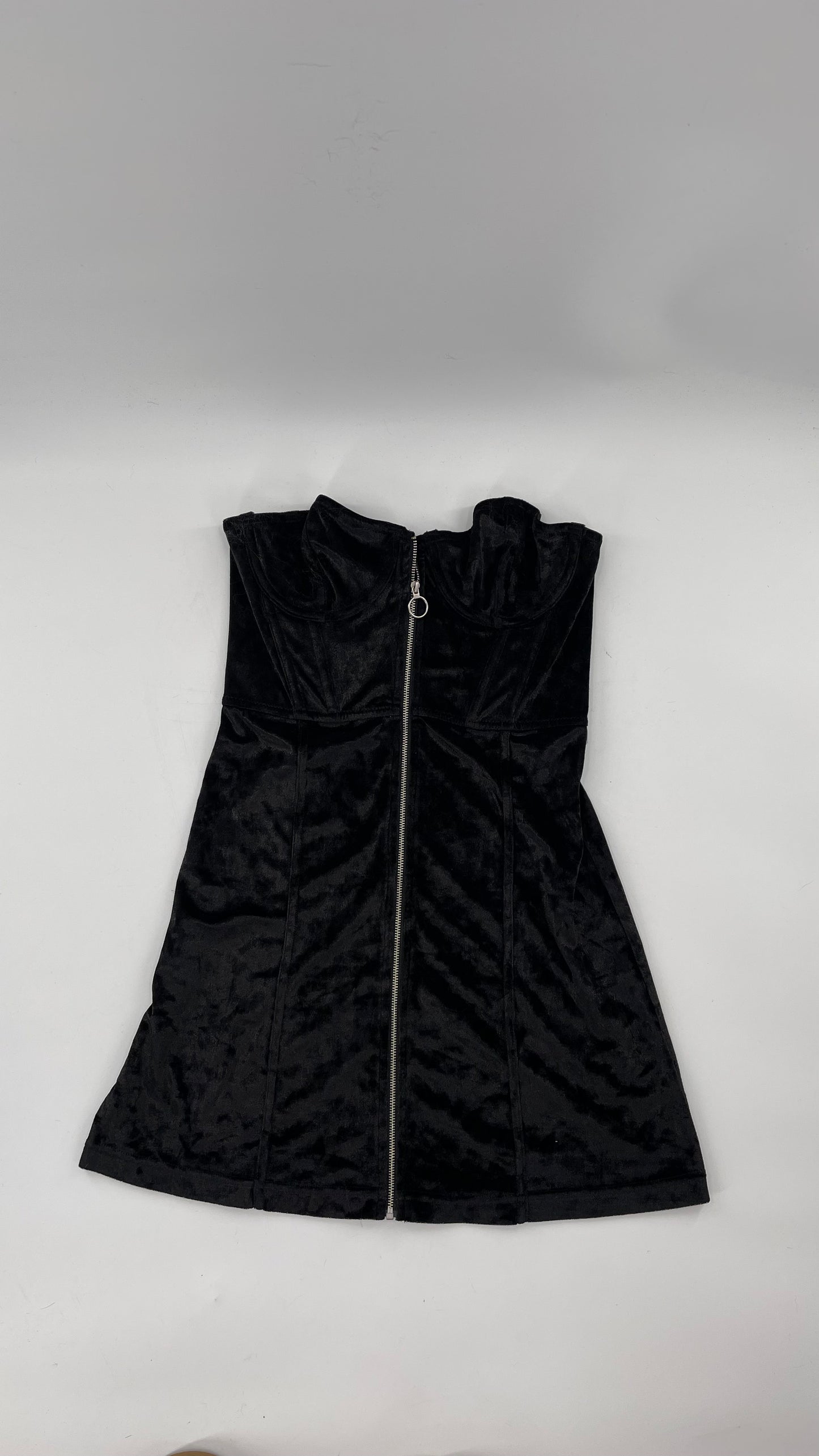 Black Urban Outfitters Zip Front Corset Dress (Large)