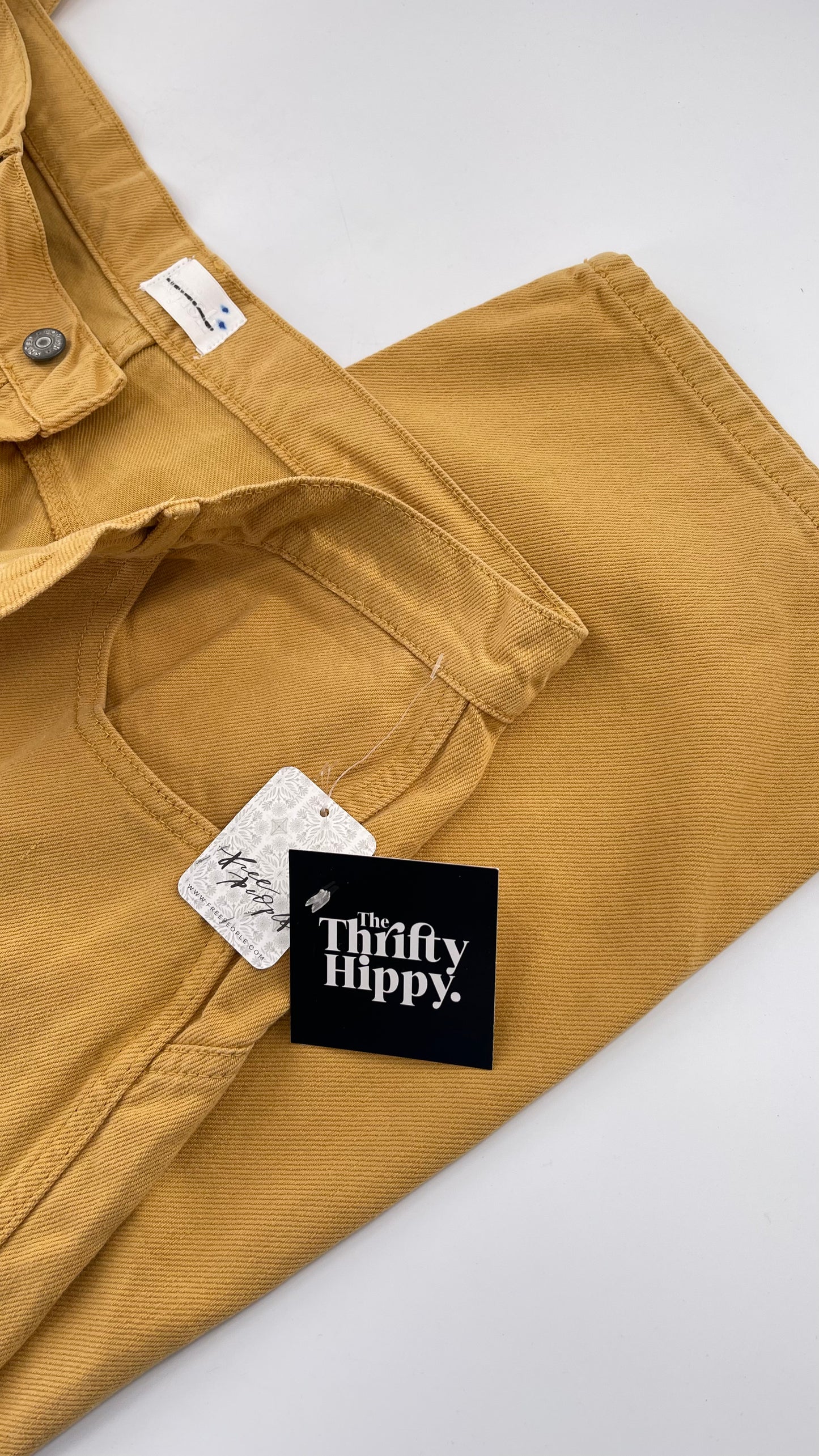 BOYISH Free People Mustard Yellow Straight Leg Jeans (32)