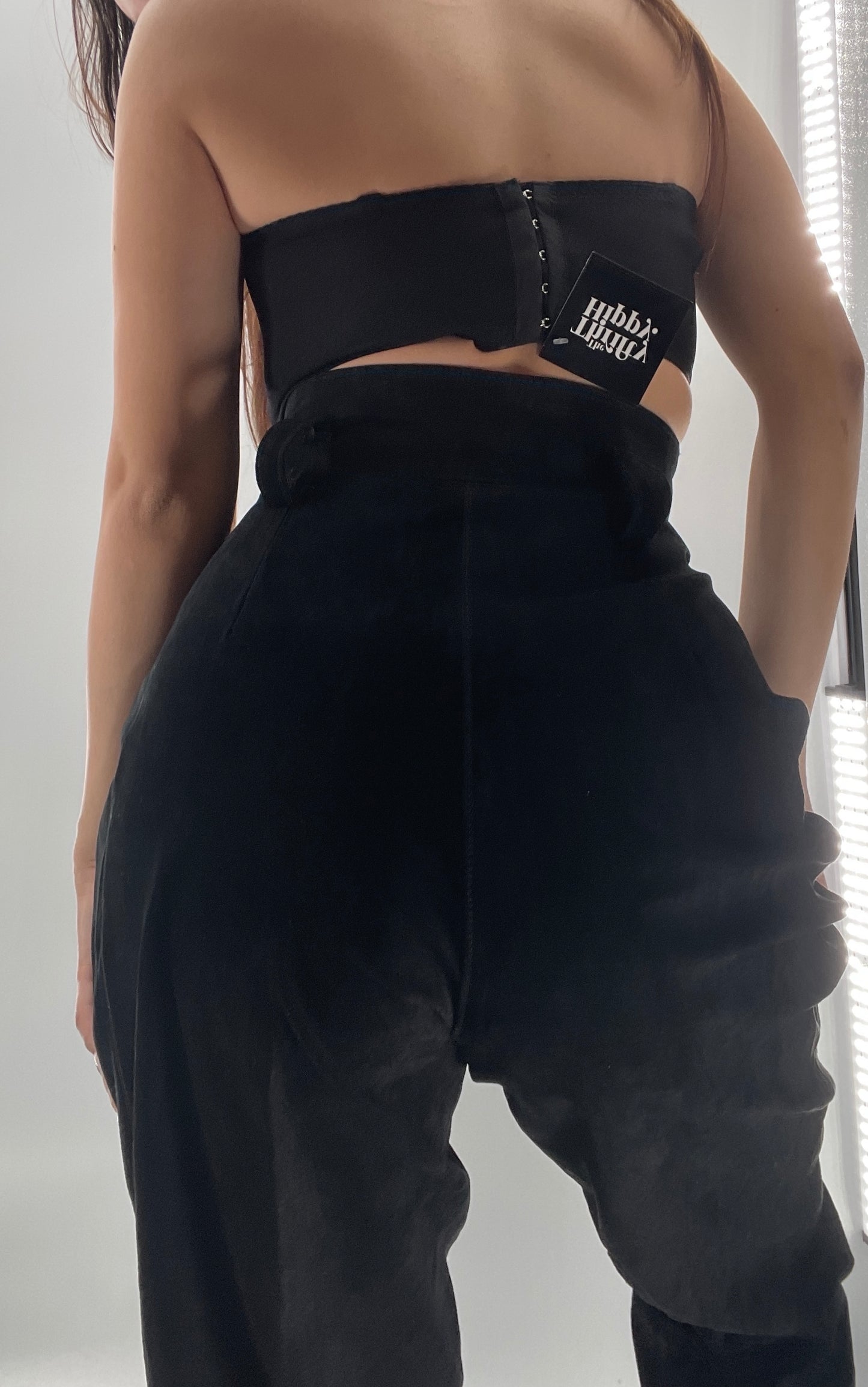 Windsor Black Lace Beaded Cropped Corset (XS)