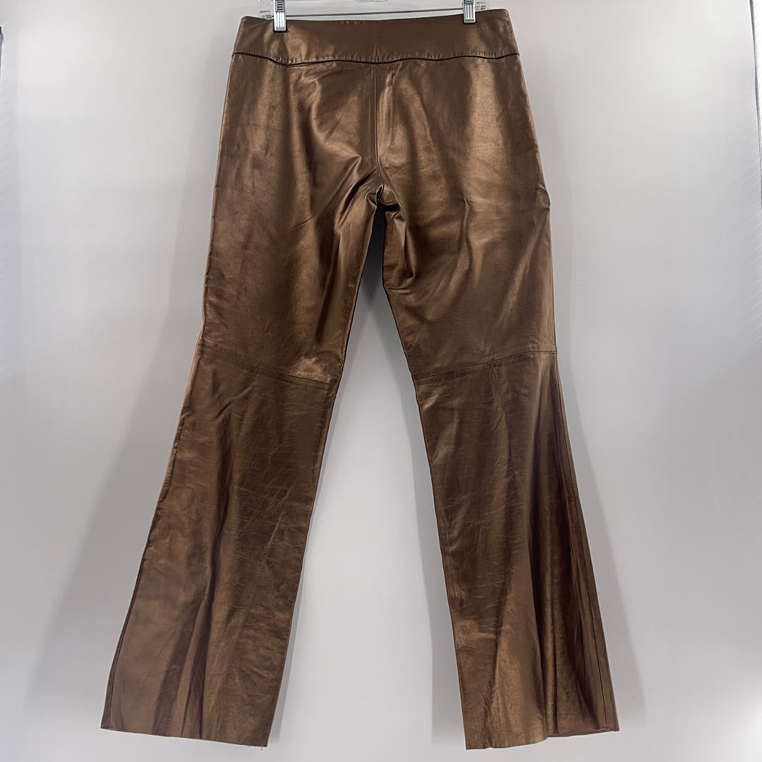 Vintage Cache Metallic Bronze Leather Flares (Sz10)