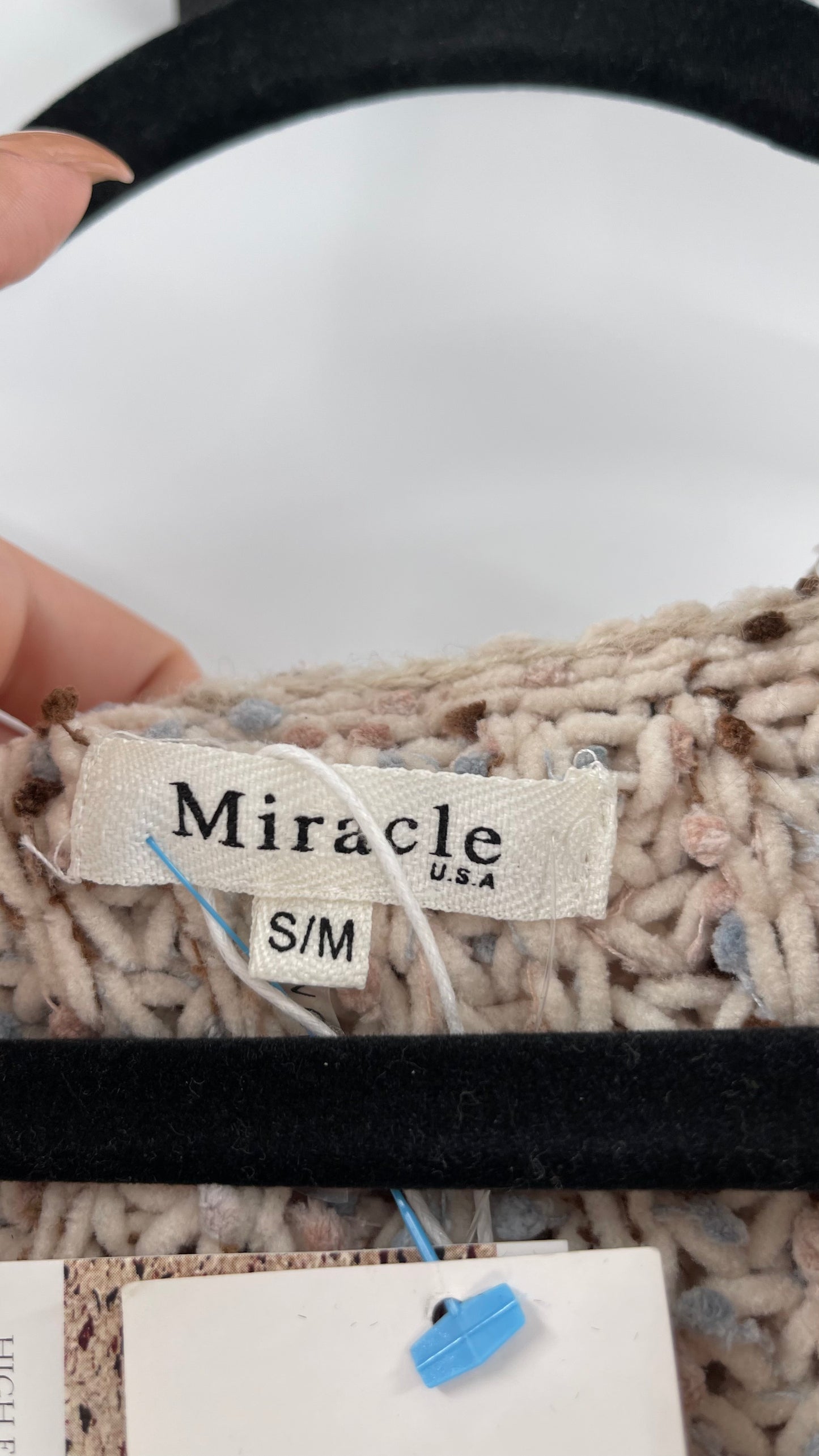 Miracle Distressed Chenille Zip Front Hoodie (S/M)