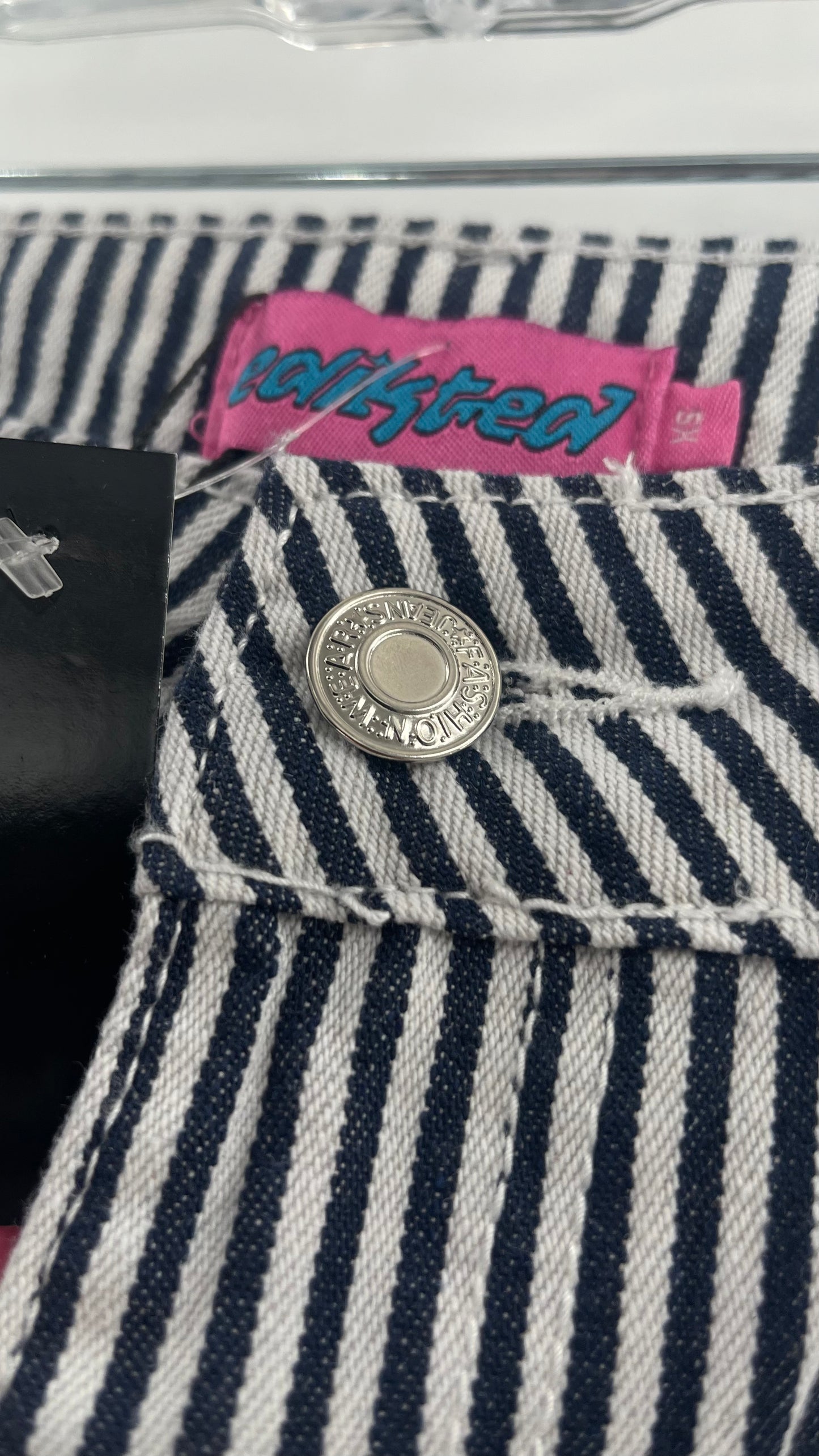 Edikted Stripe Out Cargos with Tags Attached (XS)