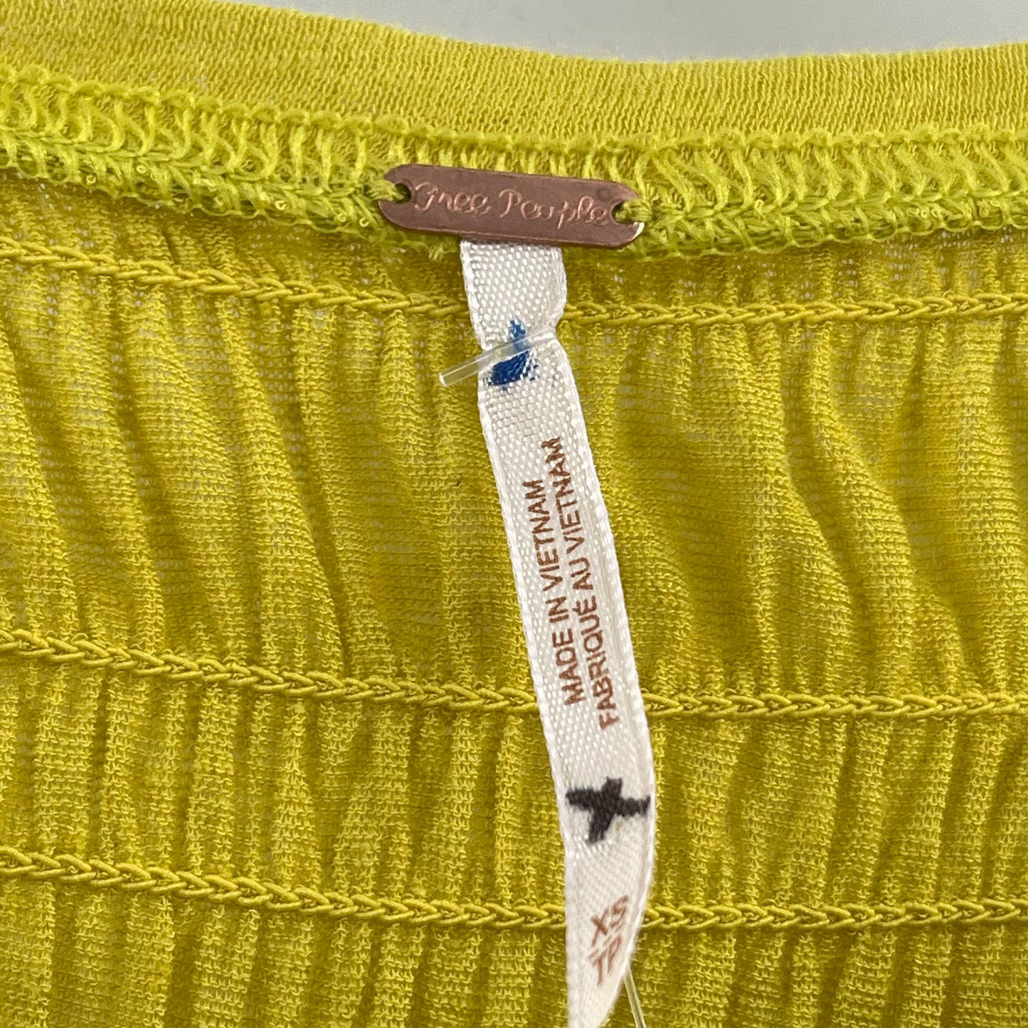 Free People Chartreuse Yellow Short Sleeve (XS)