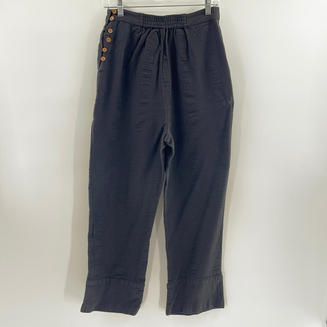 Free People Black Cotton/Linen Pants