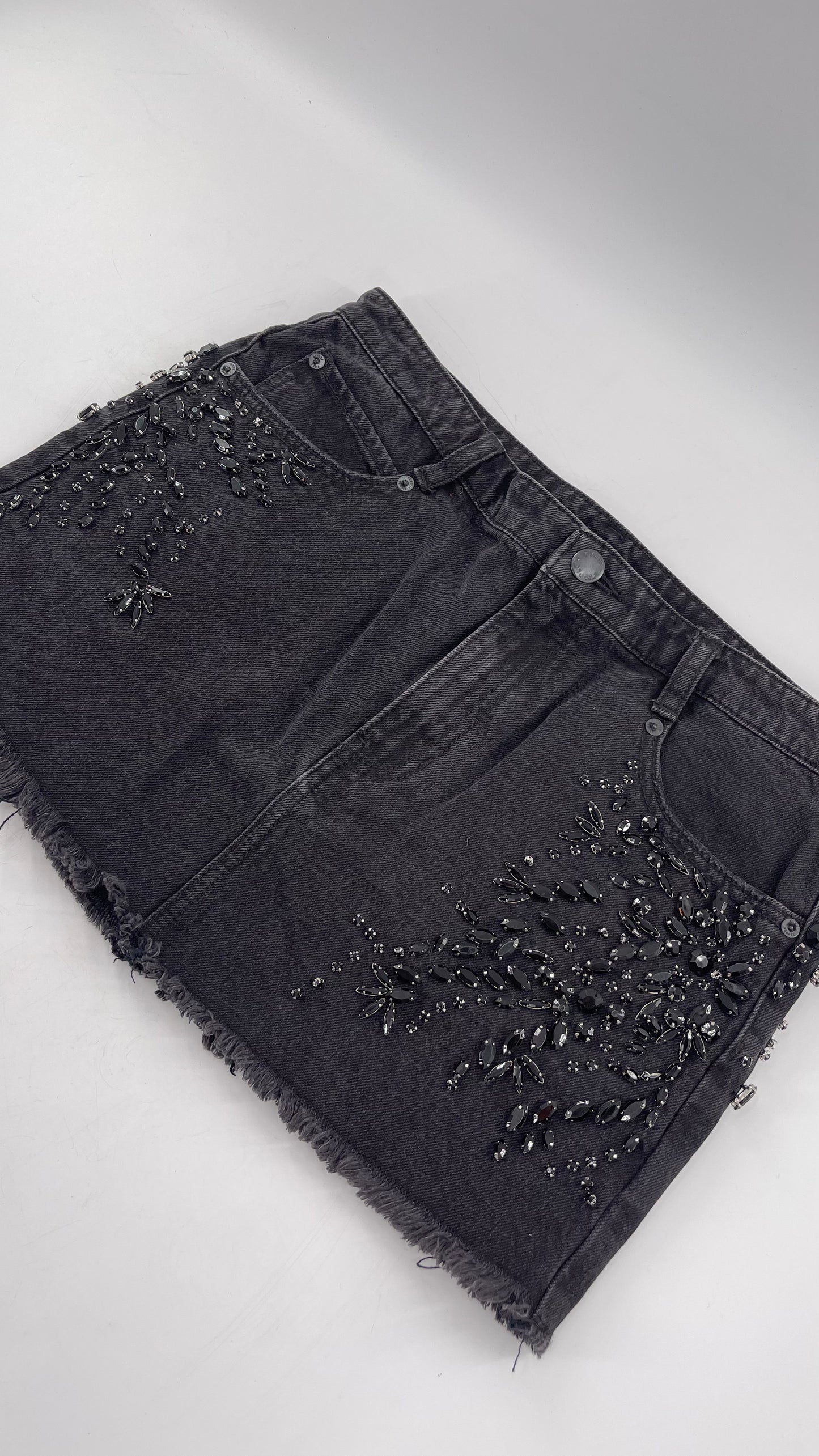 Free People Crystal Beaded Mini Skirt Size 6