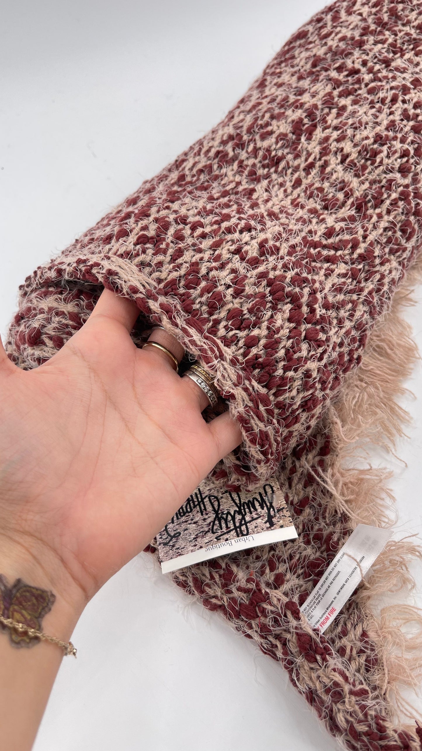 Free People Brick/Blush Knit Scarf