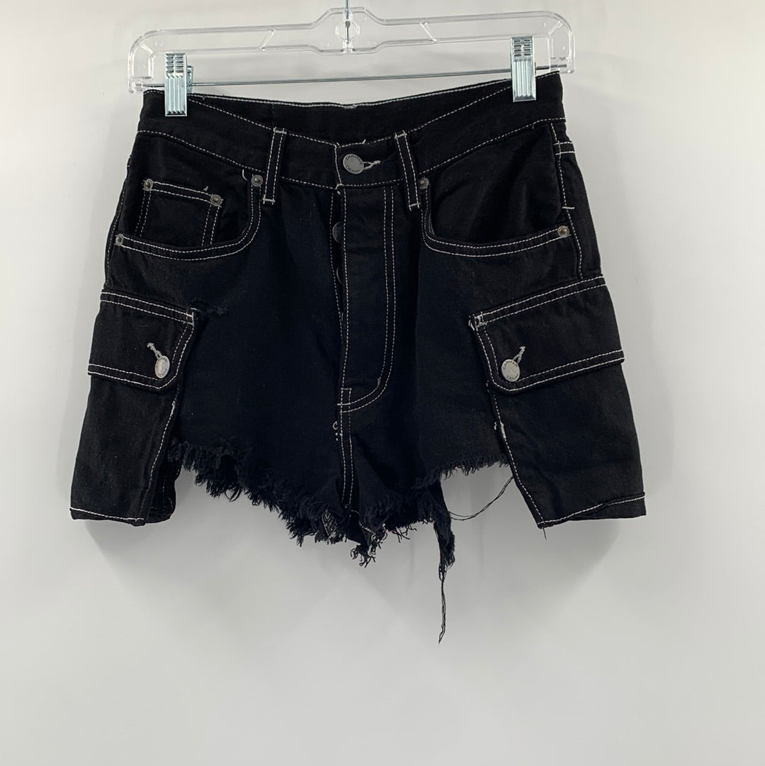 Carmar Multi Pocket Black Jean Shorts (Size 26)