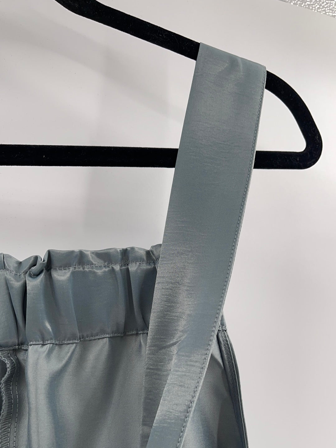 Urban Outfitters Pewter Satin Backless Tie on Back Side Knife Pockets (Size M)