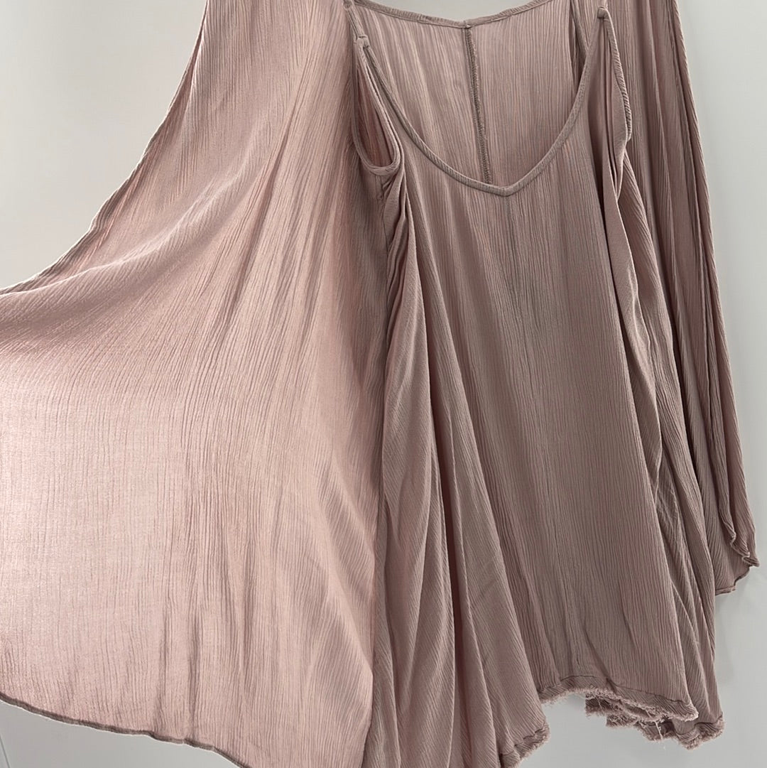 Free People - Pleated Dusty Rose Mini Dress (XS)