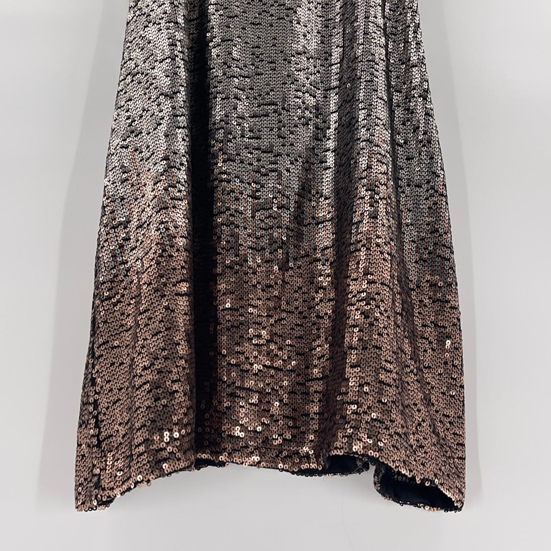 Ariat Sequin Ombre Silver to Gold Long Skirt (Size 6)