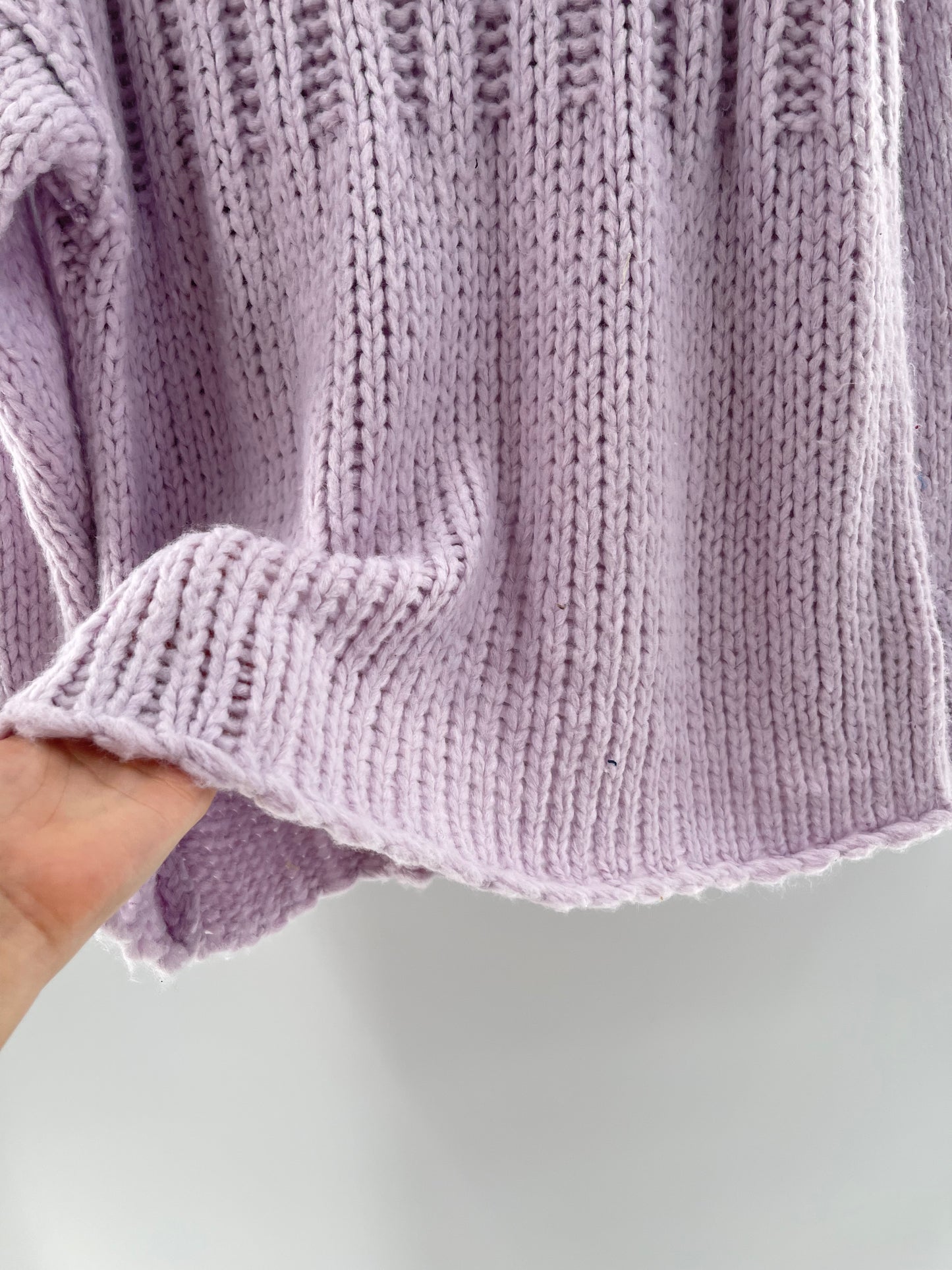 Free People Chunky Knit Lilac/Lavender Sweater (Medium)