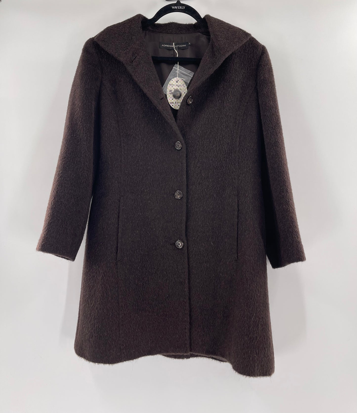 Adrienne Vittadini Brown Wool Coat (Size 8)