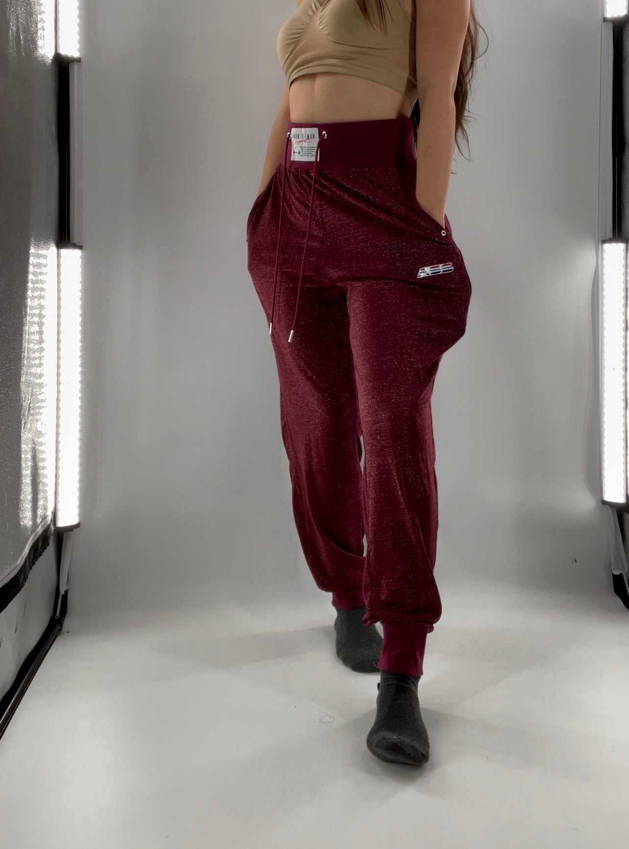 Adam Selman Sport Cranberry Toned Joggers (Medium)