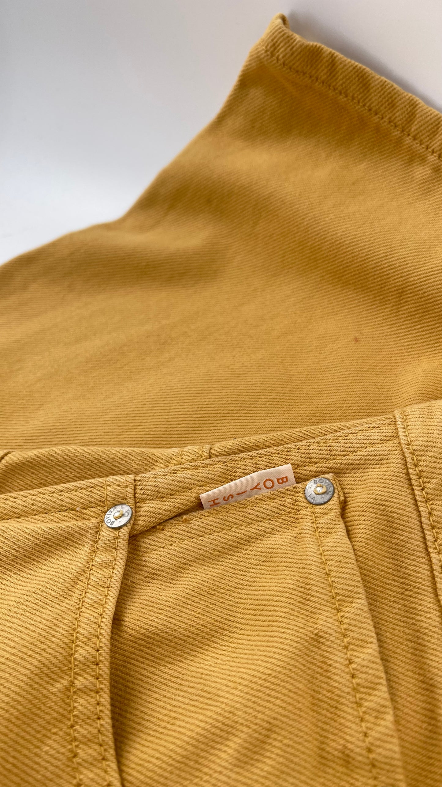BOYISH Free People Mustard Yellow Straight Leg Jeans (32)