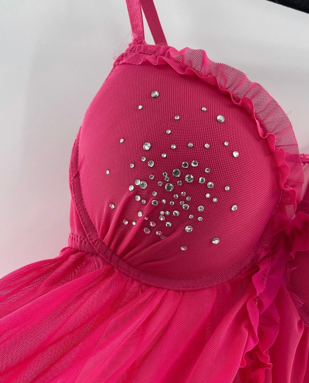 Vintage Hot Pink Mesh Babydoll (Medium)