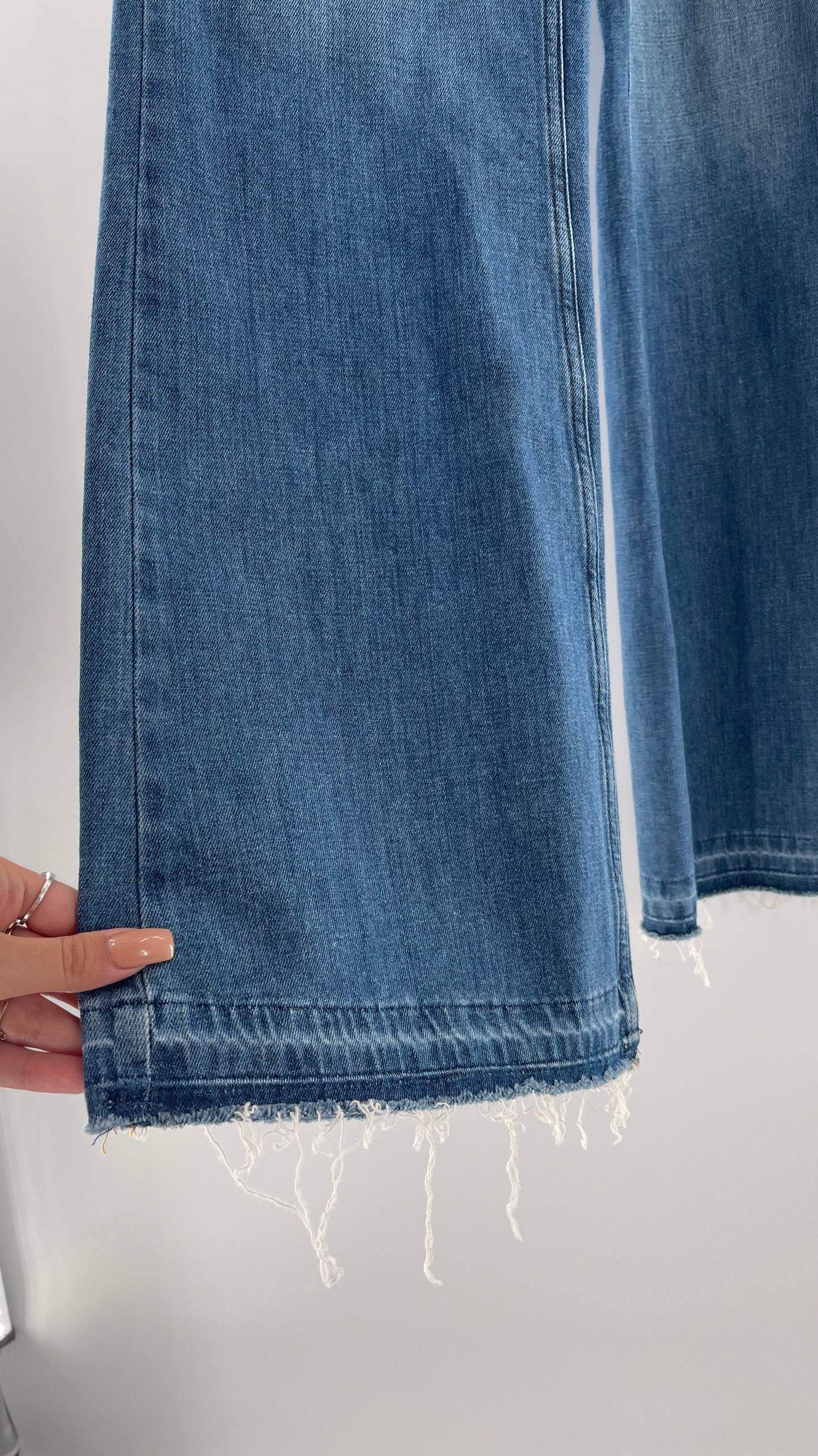 Free People Wide Leg Medium Wash Jeans (28)
