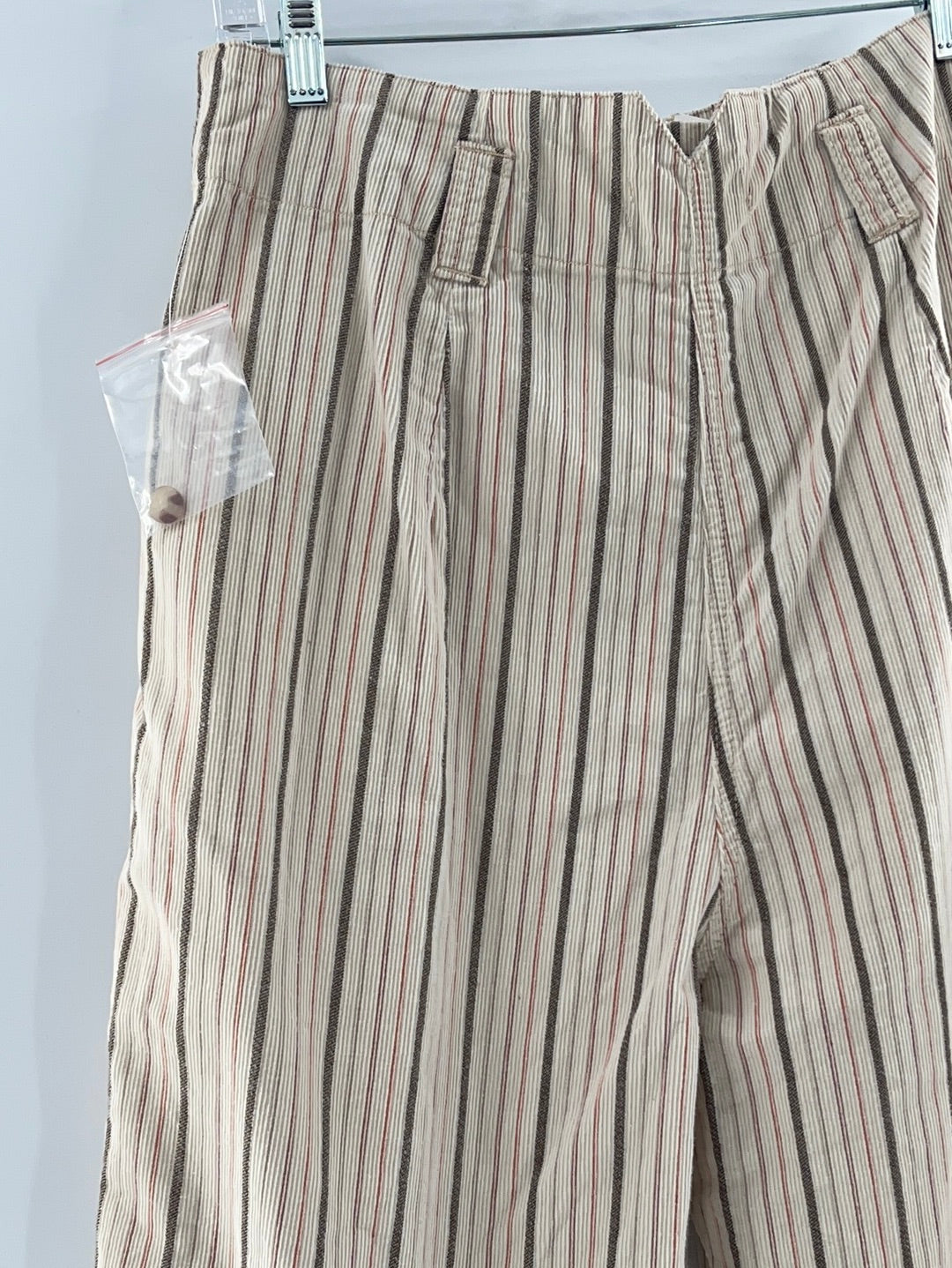 Urban Outfitters Corduroy Neutral Pink + Brown Striped Pants (Size 12 /UK 16)