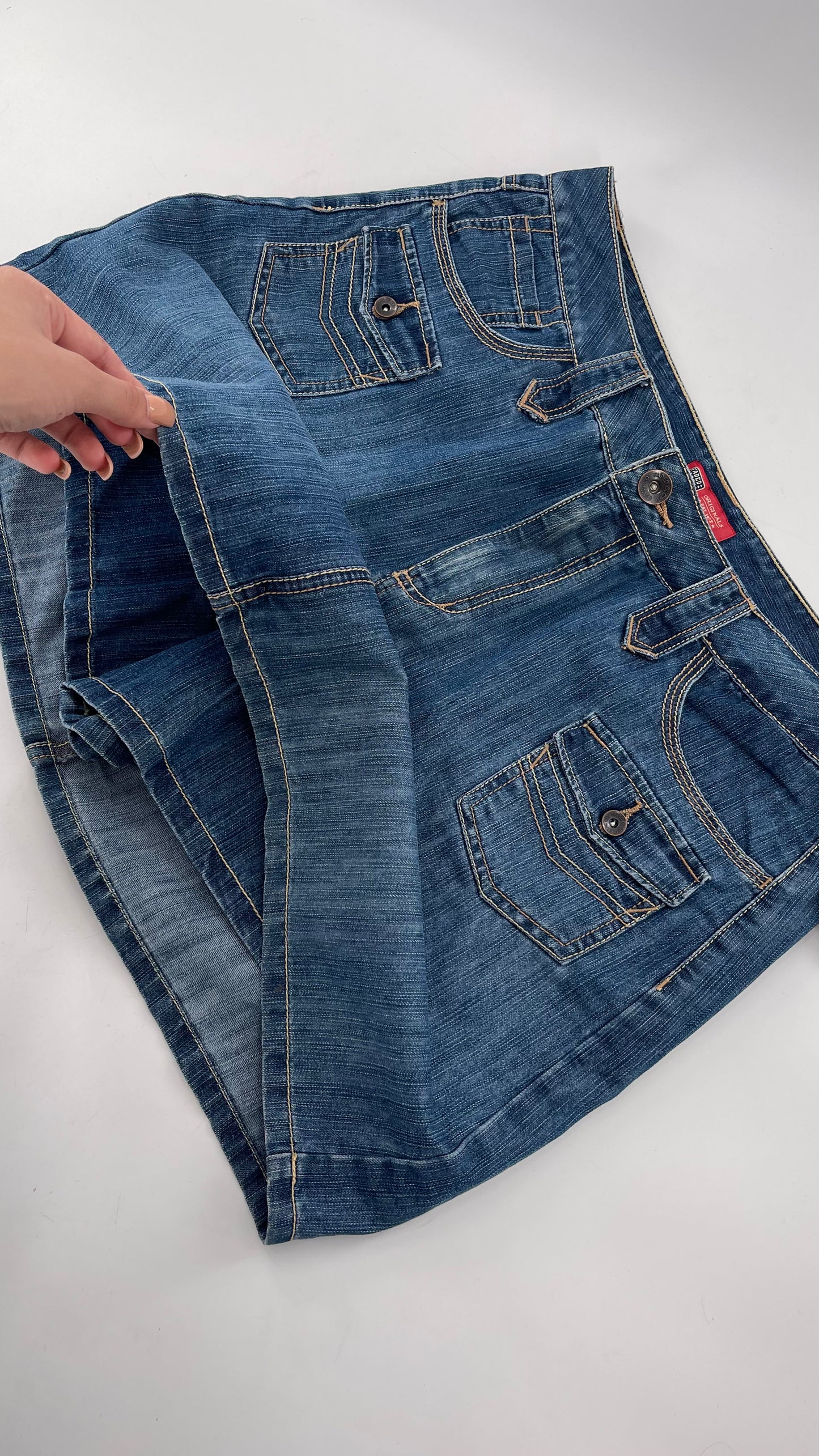 Deadstock Vintage Faded Glory Denim Mini Skirt (14)