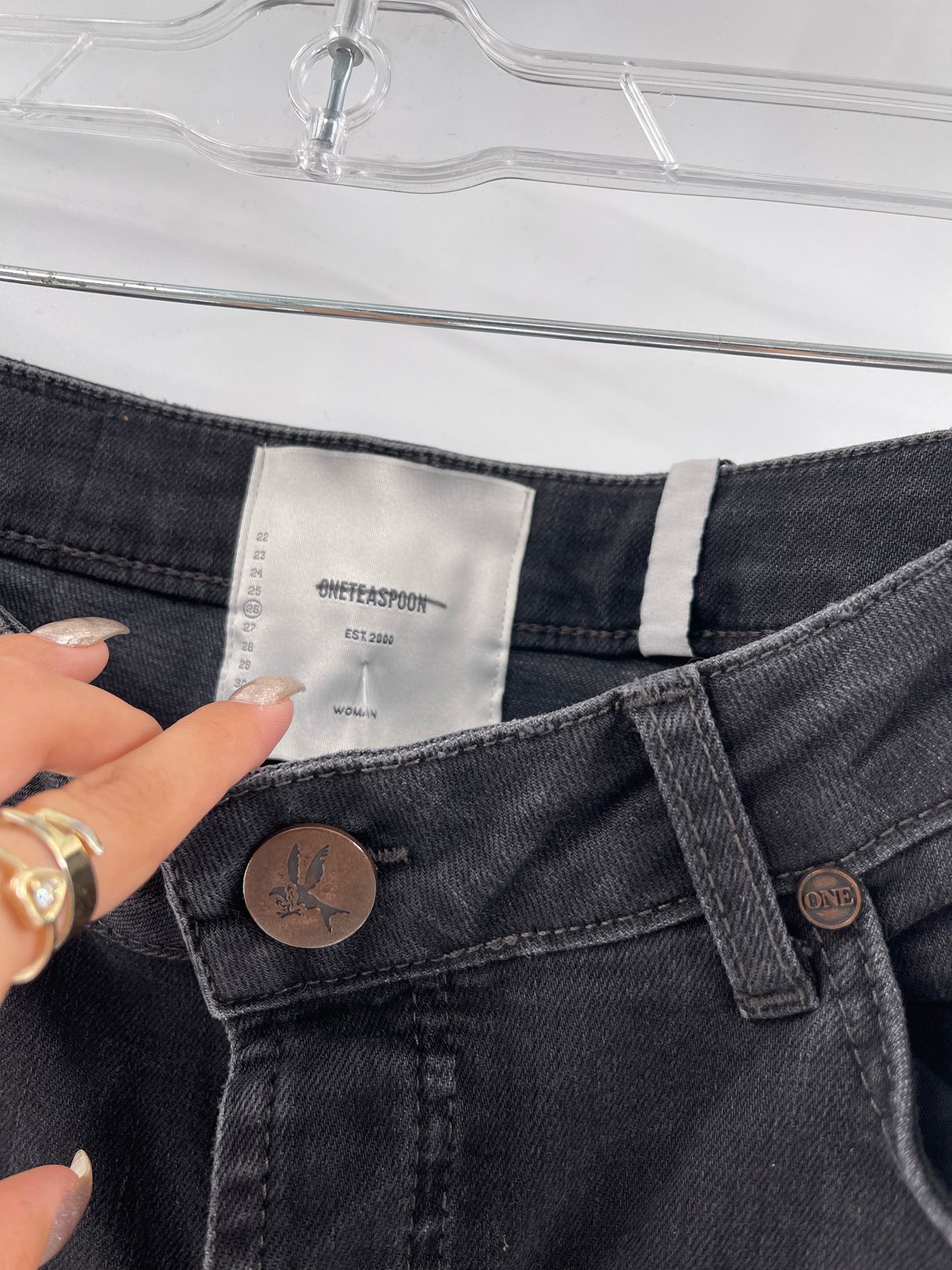One Teaspoon Charcoal Grey “Awe Baggies Jean” (Sz 26)