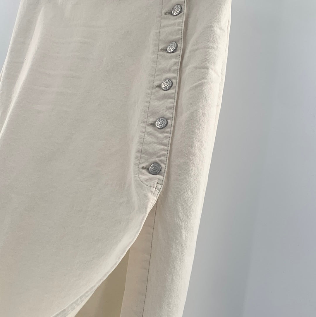 Free People - Button Up Cream / Off-White Skirt (Size 6)
