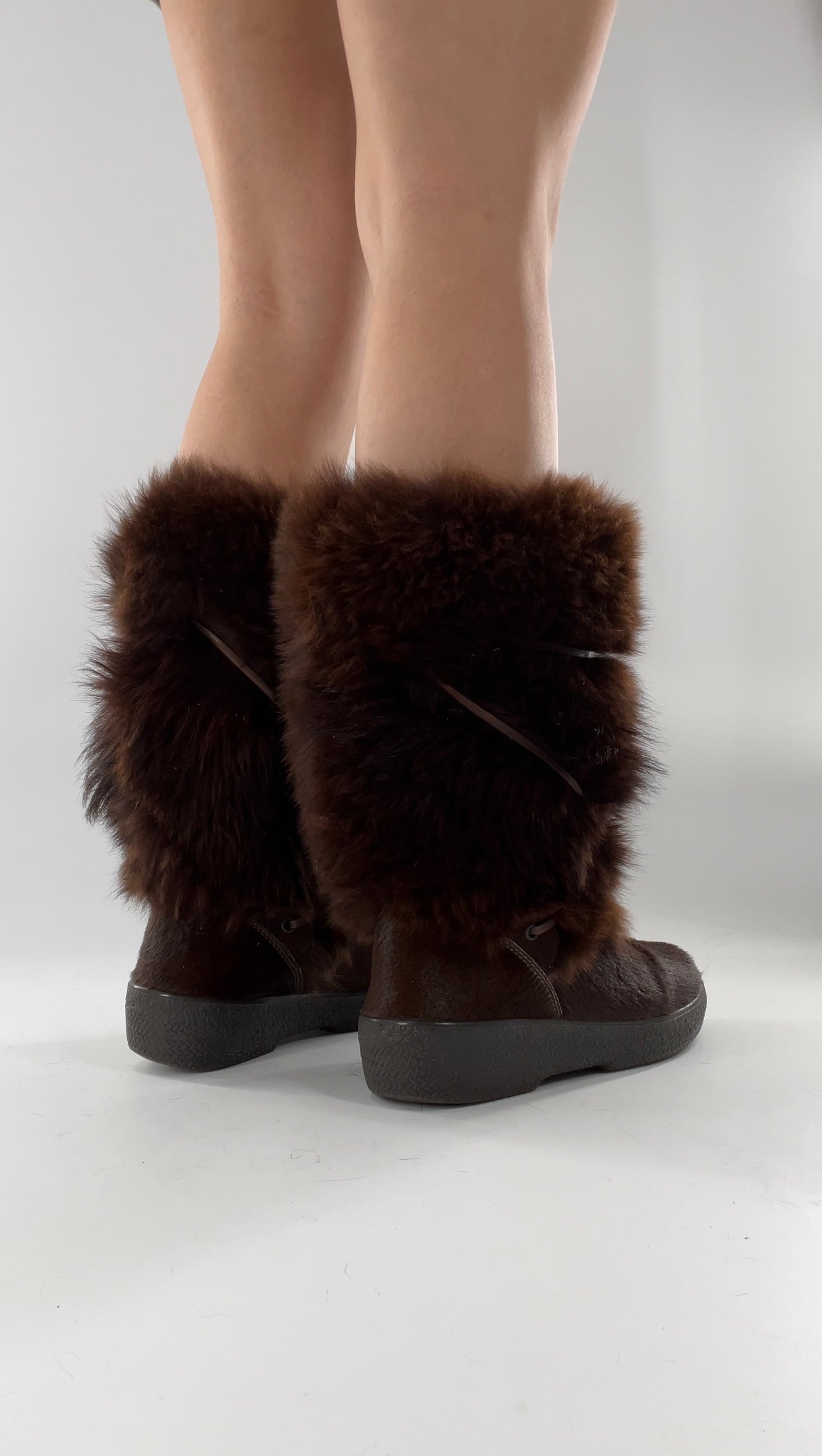 Pajar Vintage Brown Fur Boots - Made In Italy - Size 40