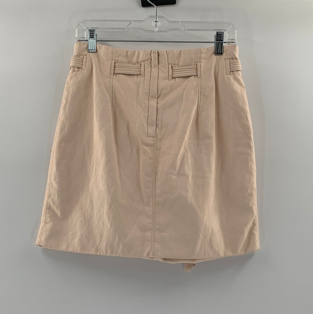 Free People light pink Vegan Leather mini skirt (Sz 2)