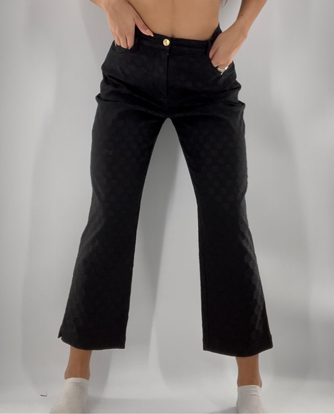 Vintage Embossed All over Logo Pants (6)