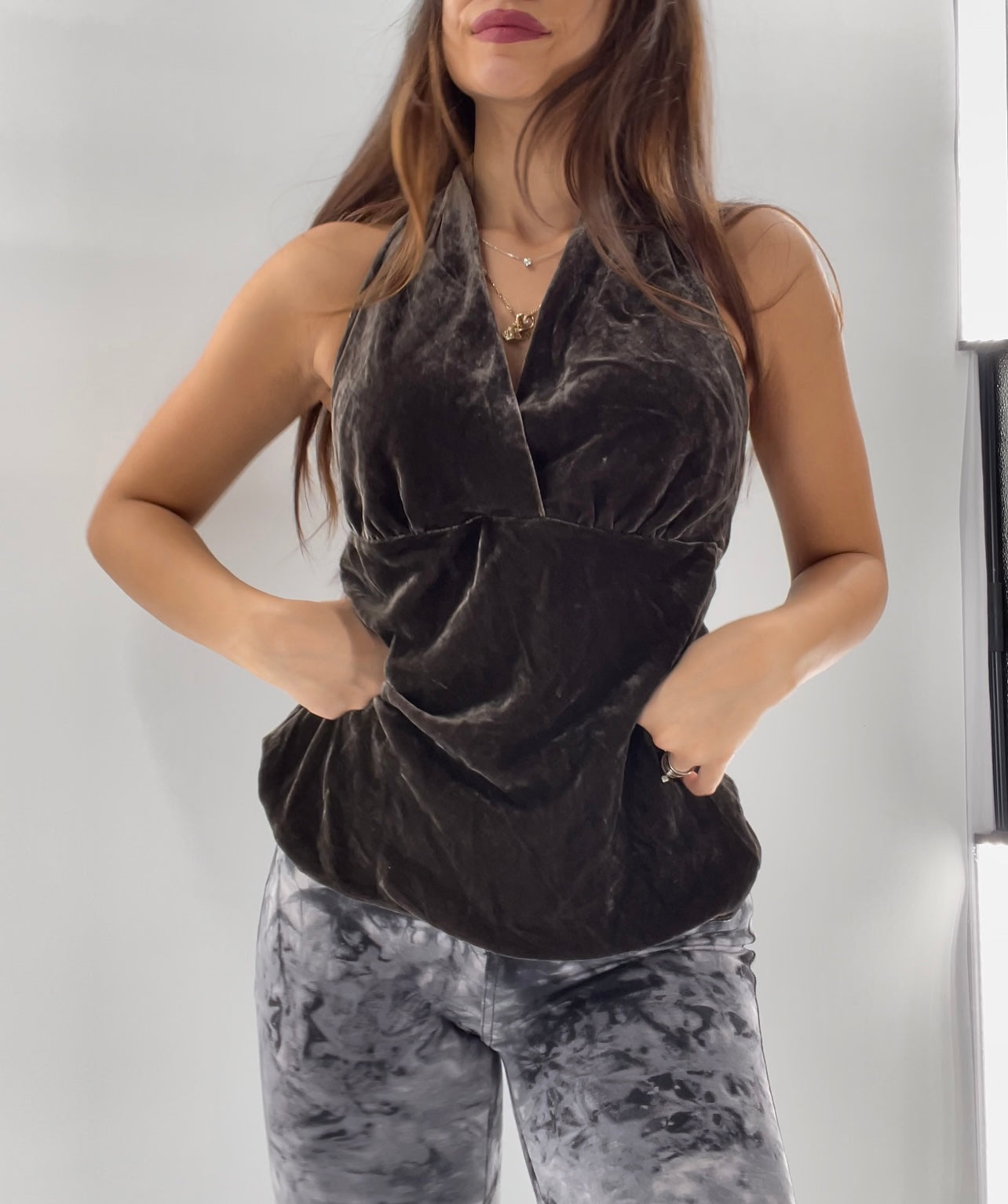 Vintage Grey Backless Halter (small)