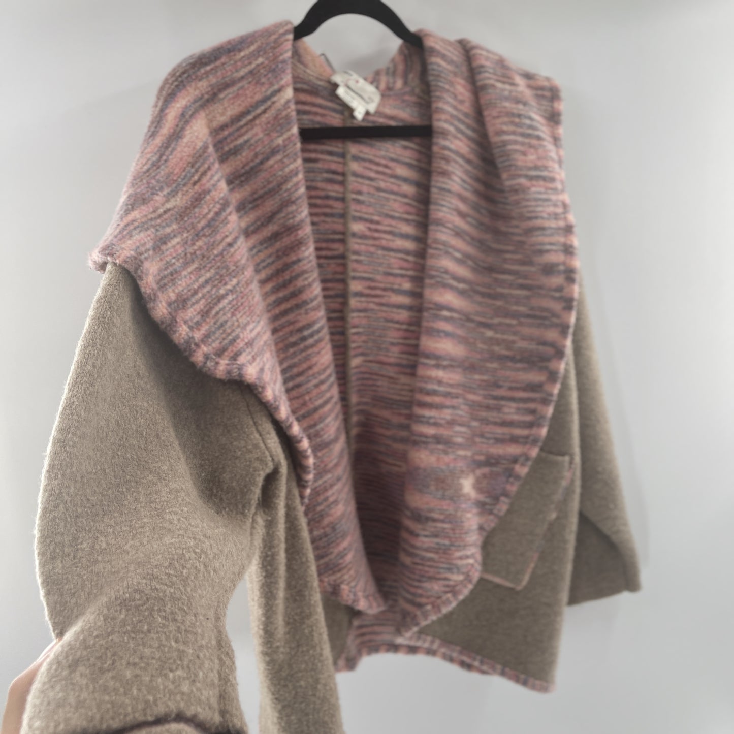 Anthropologie Reversible Knit Pink and Light Brown Jacket (Size XS/S)i