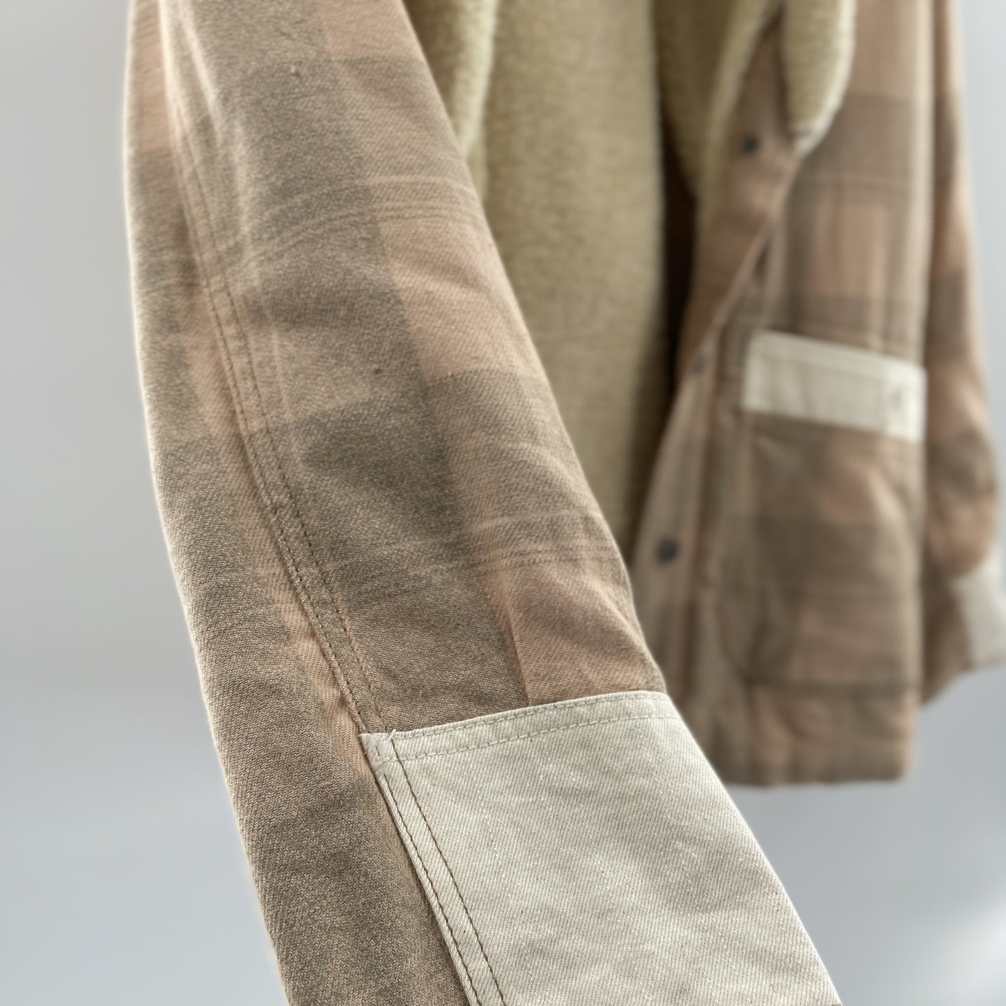 Free People Plaid Sherpa Jacket (M)
