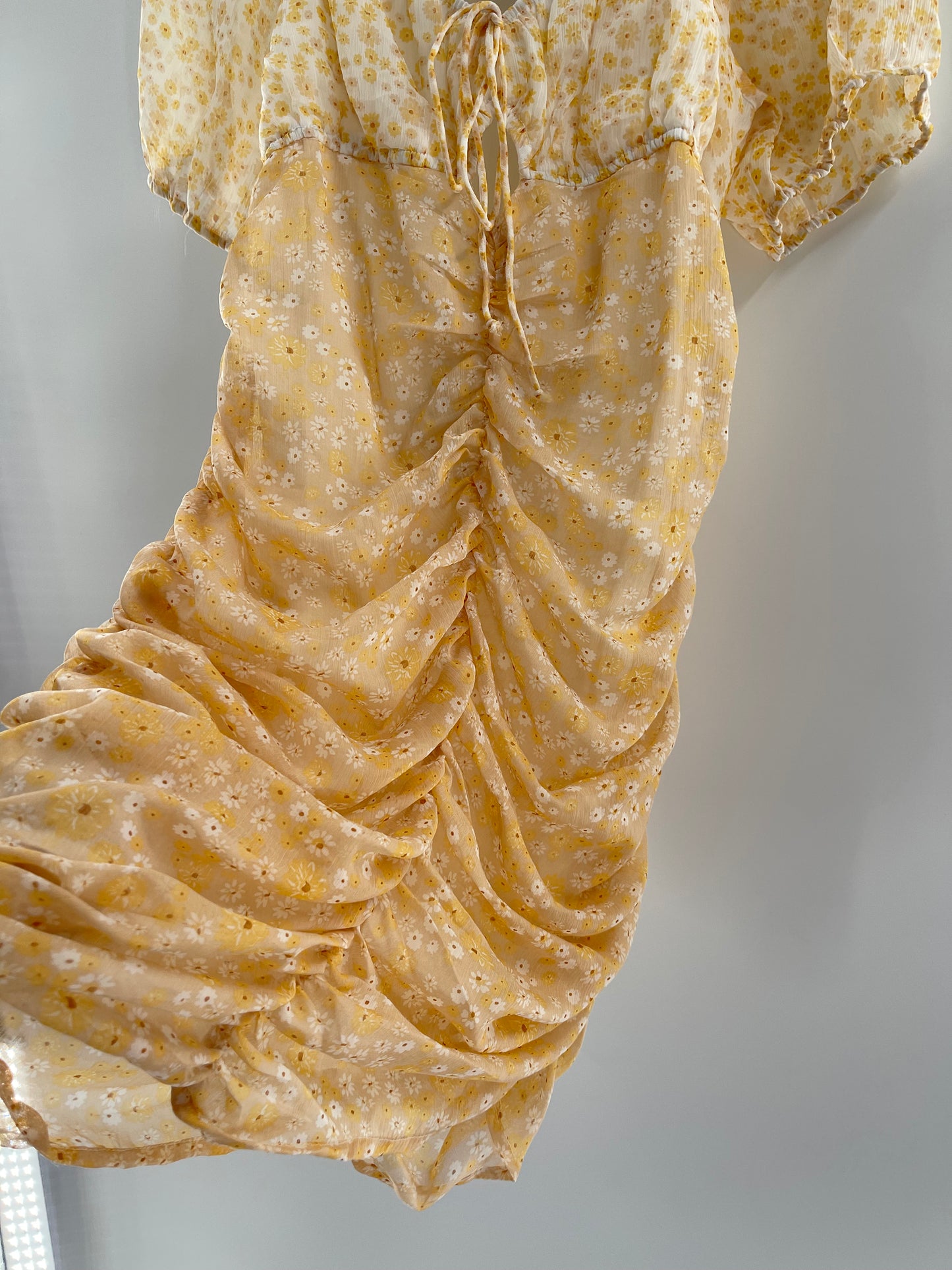 Free People Tessa Ruched Daisy Dress (Large)