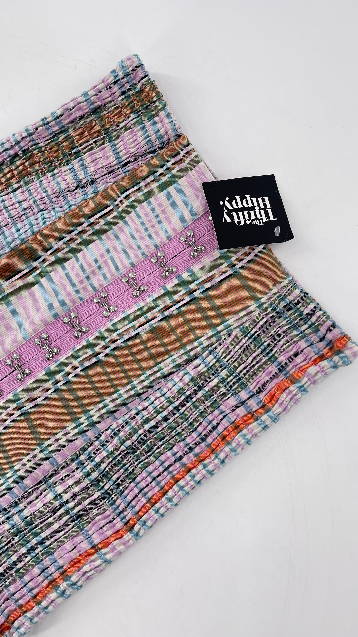 Urban Outfitters Plaid Hook and Eye Closure Front Skirt (Medium)