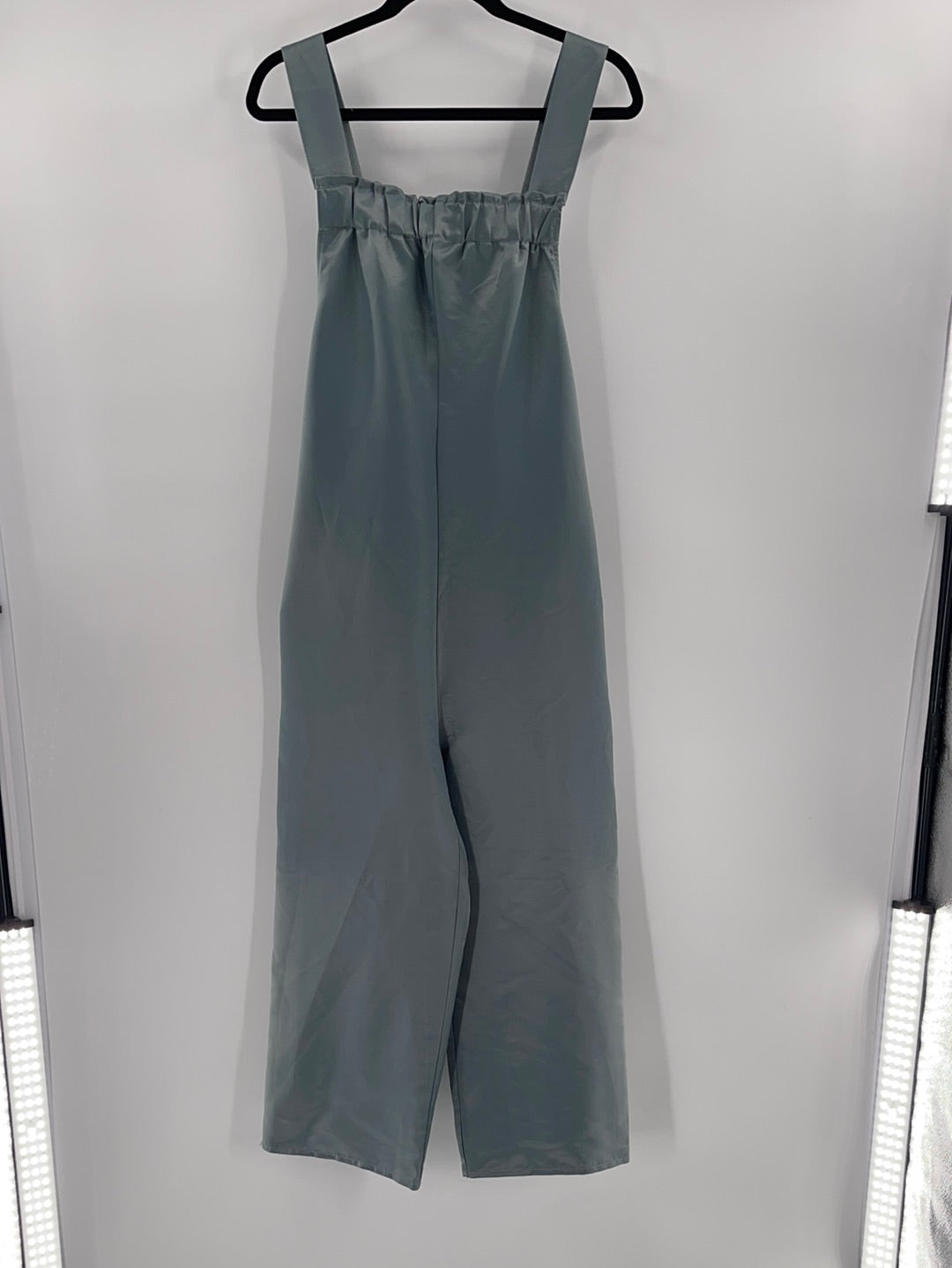 Urban Outfitters Pewter Satin Backless Tie on Back Side Knife Pockets (Size M)