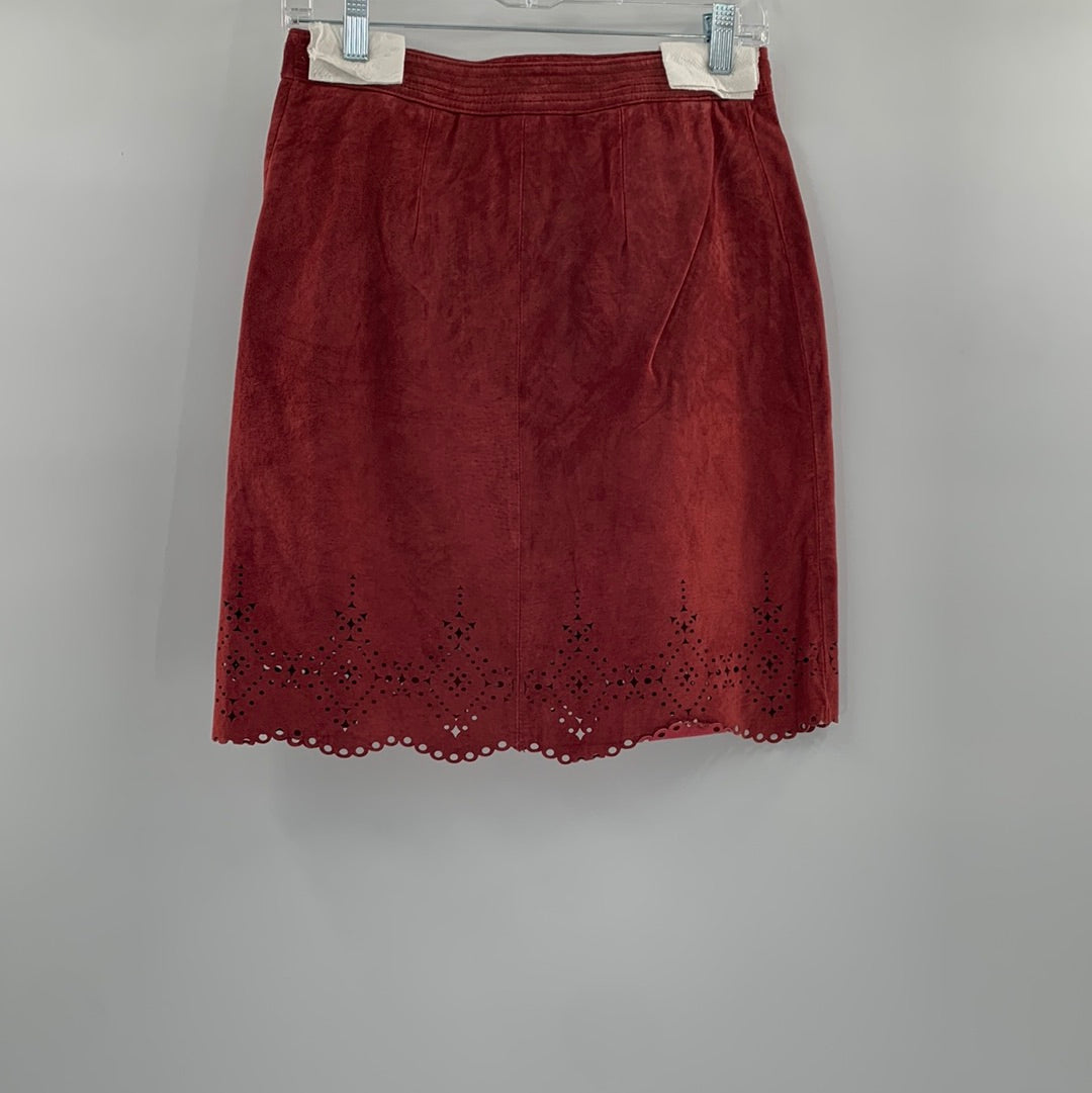 Maeve Muted Fuschia Suede Skirt