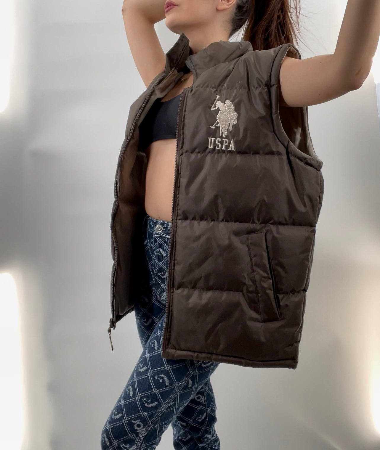Brown USPA Puffer Vest (XL)