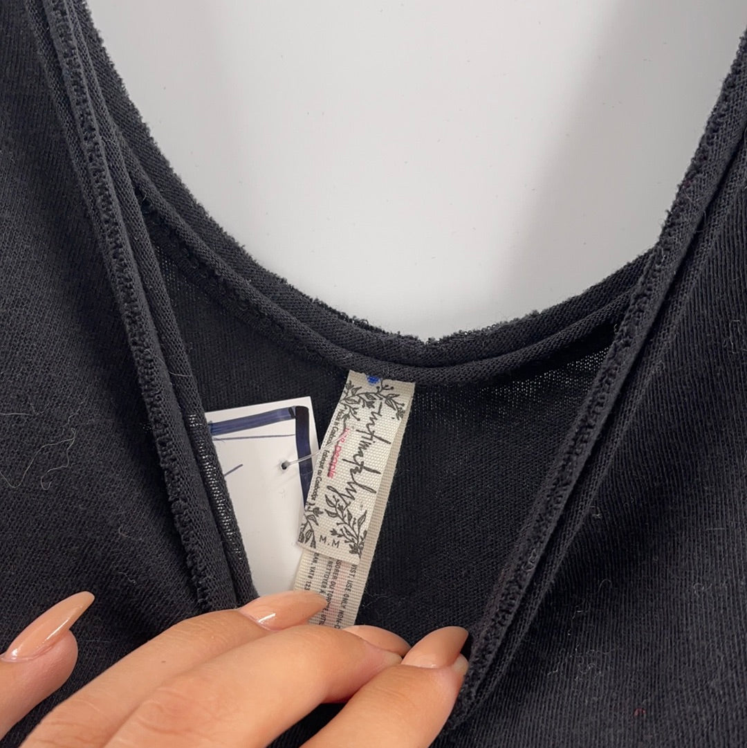 Intimately Free People Black Jersey Bodysuit (M)