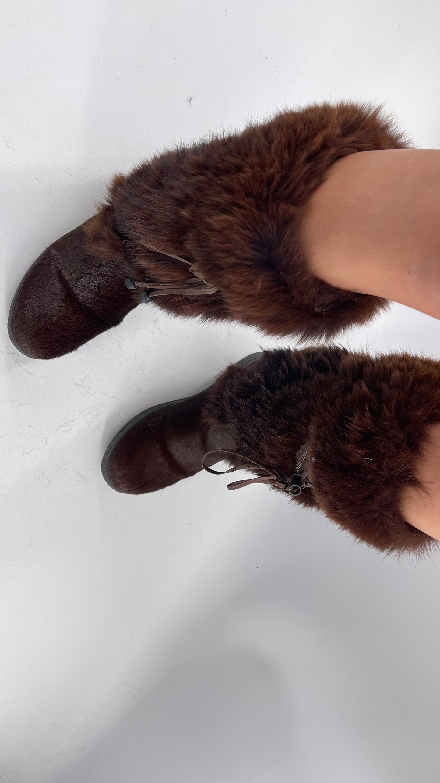Pajar Vintage Brown Fur Boots - Made In Italy - Size 40
