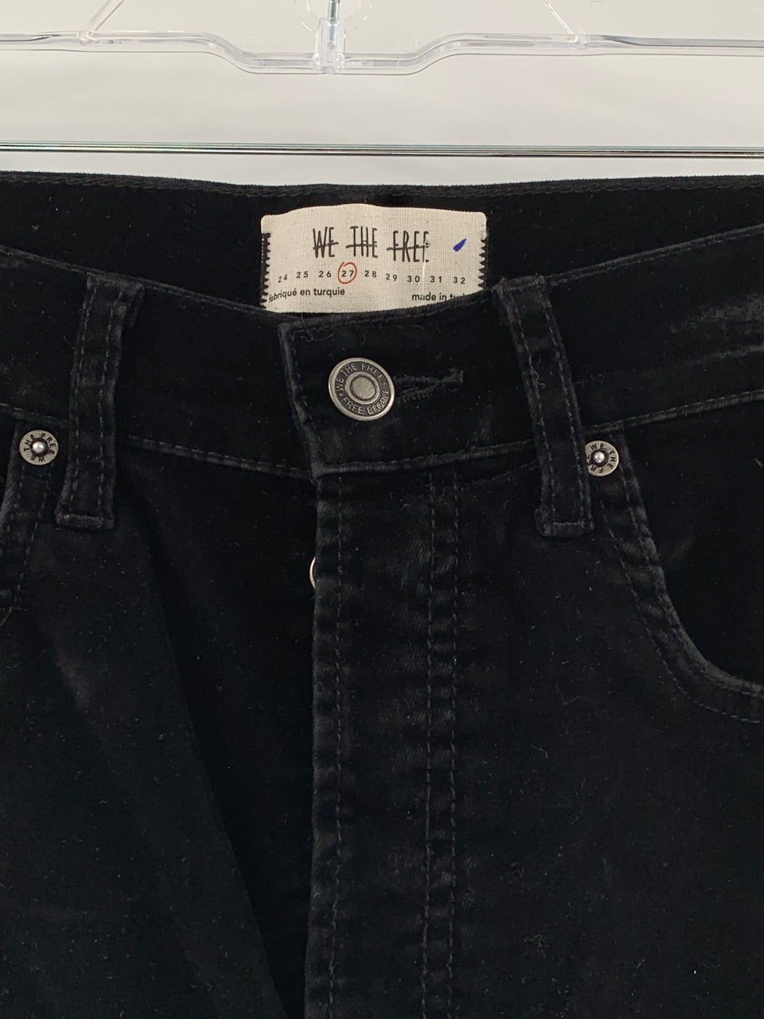 Free People Black Velvet Pants (Sz 27)