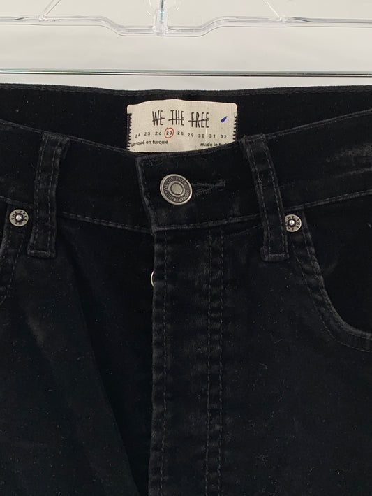 Free People Black Velvet Pants (Sz 27)