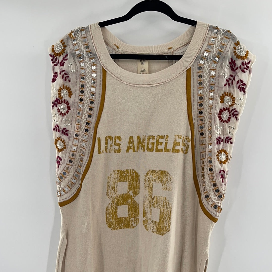 Free People Cotton Embellished Jersey