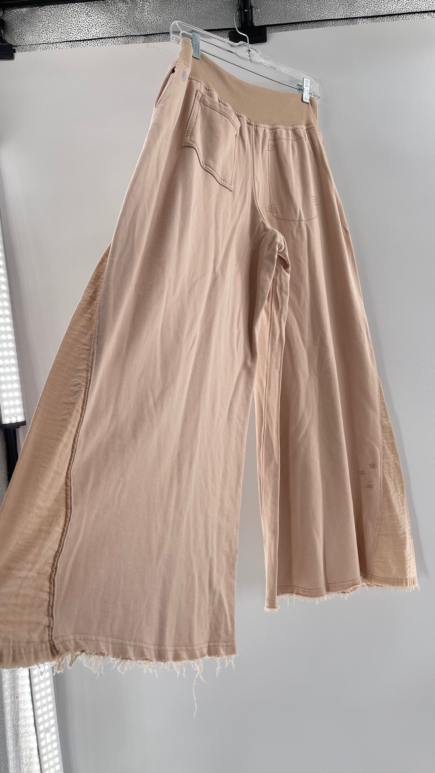 Free People Movement Muted Pink High Waisted Jersey Flare Legs (Small)