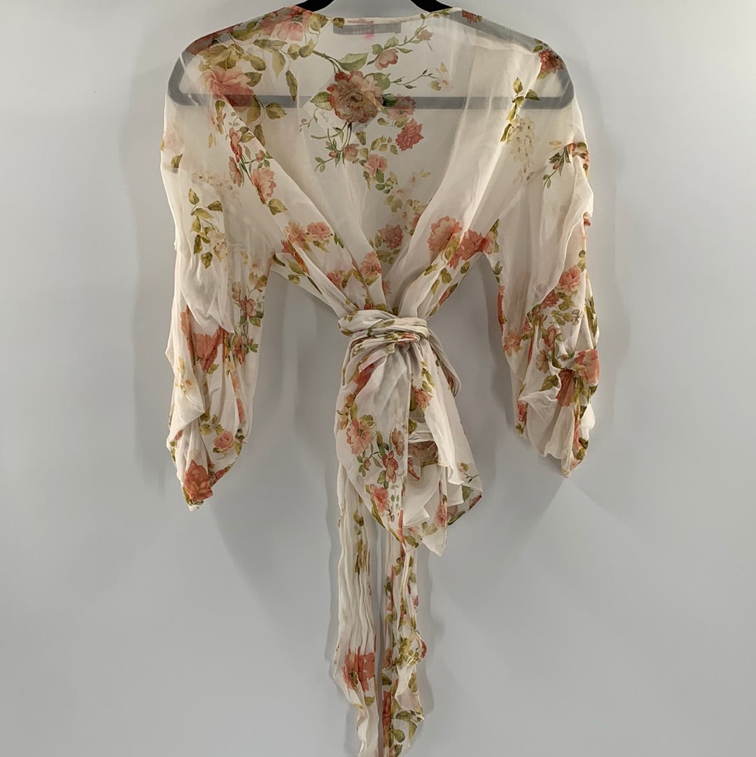 Zara Floral Tie Up Blouse (S)