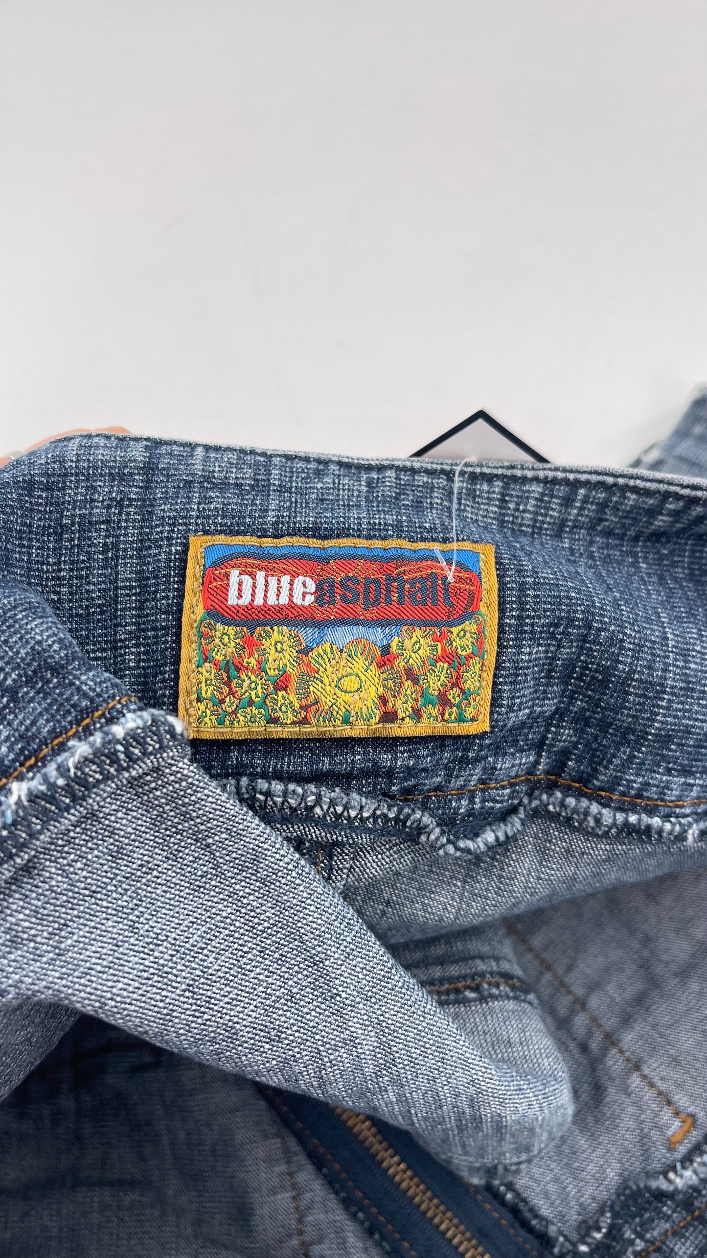 Vintage Blue Asphalt Denim Micro Mini Skirt (29/30)