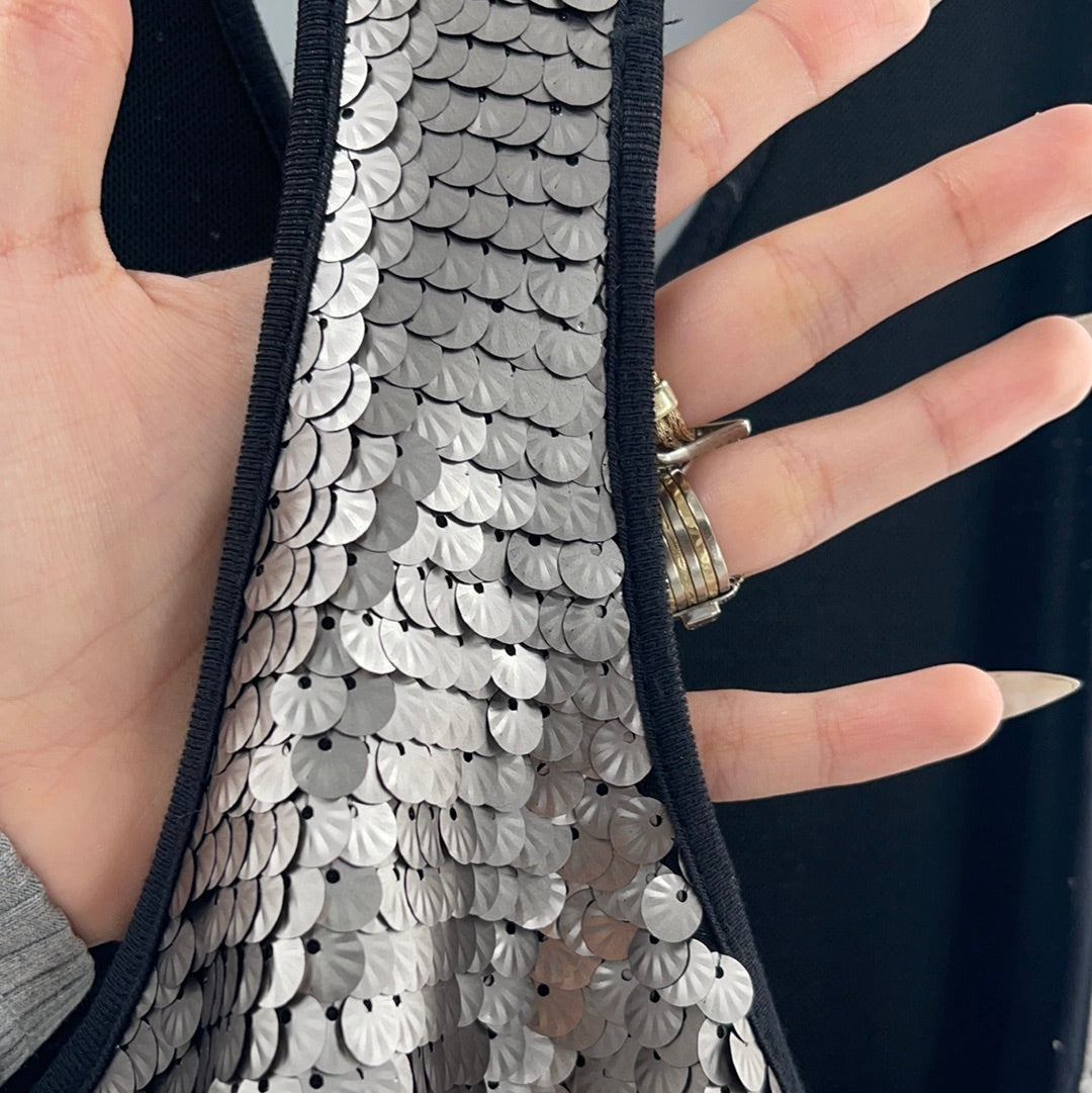 Urban Outfitters - Sleeveless Sequin Silver Midi Dress (Size XS/S)