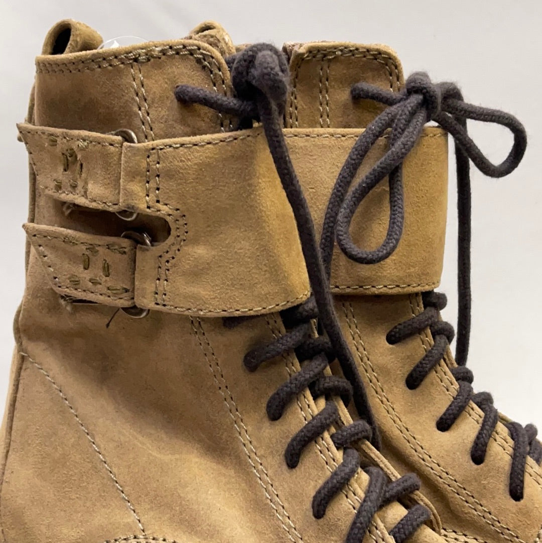 Free People Zip Up Tan Vegan Leather Boots