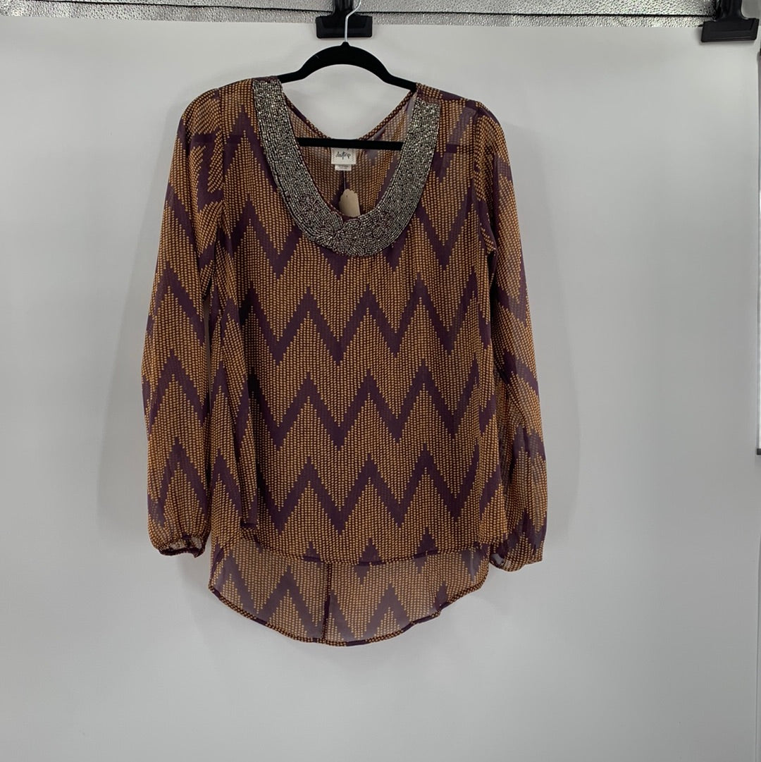 DayTrip Embellished Chevron Blouse (M)