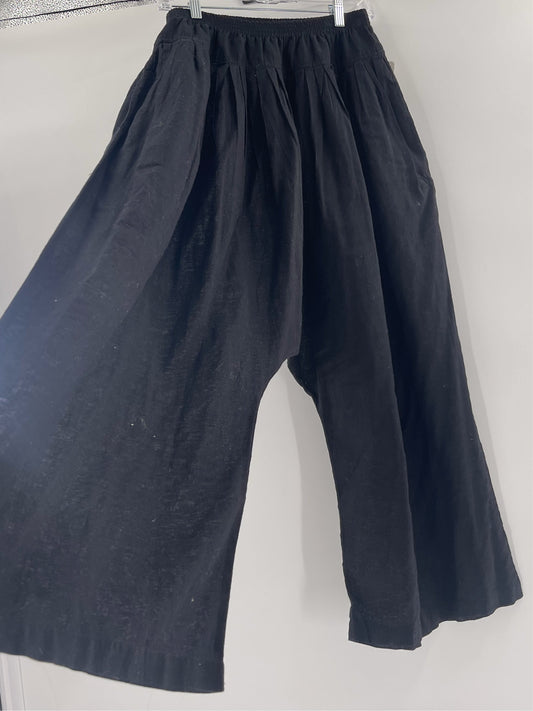 Intimately Free People Black Wide Leg Haram Elastic Waist Pants (Size small)