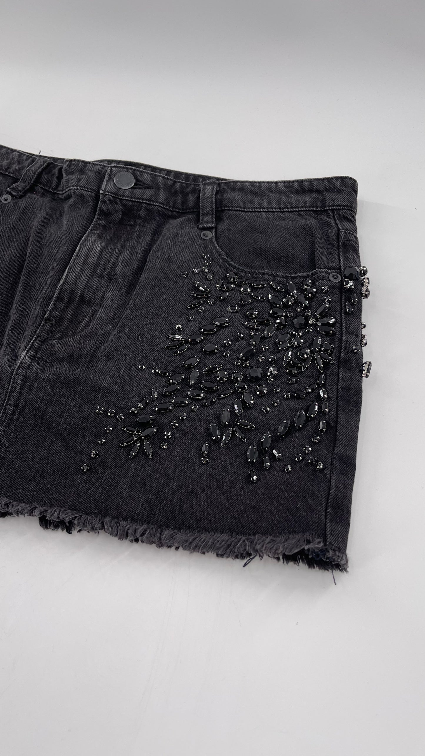 Free People Crystal Beaded Mini Skirt Size 6