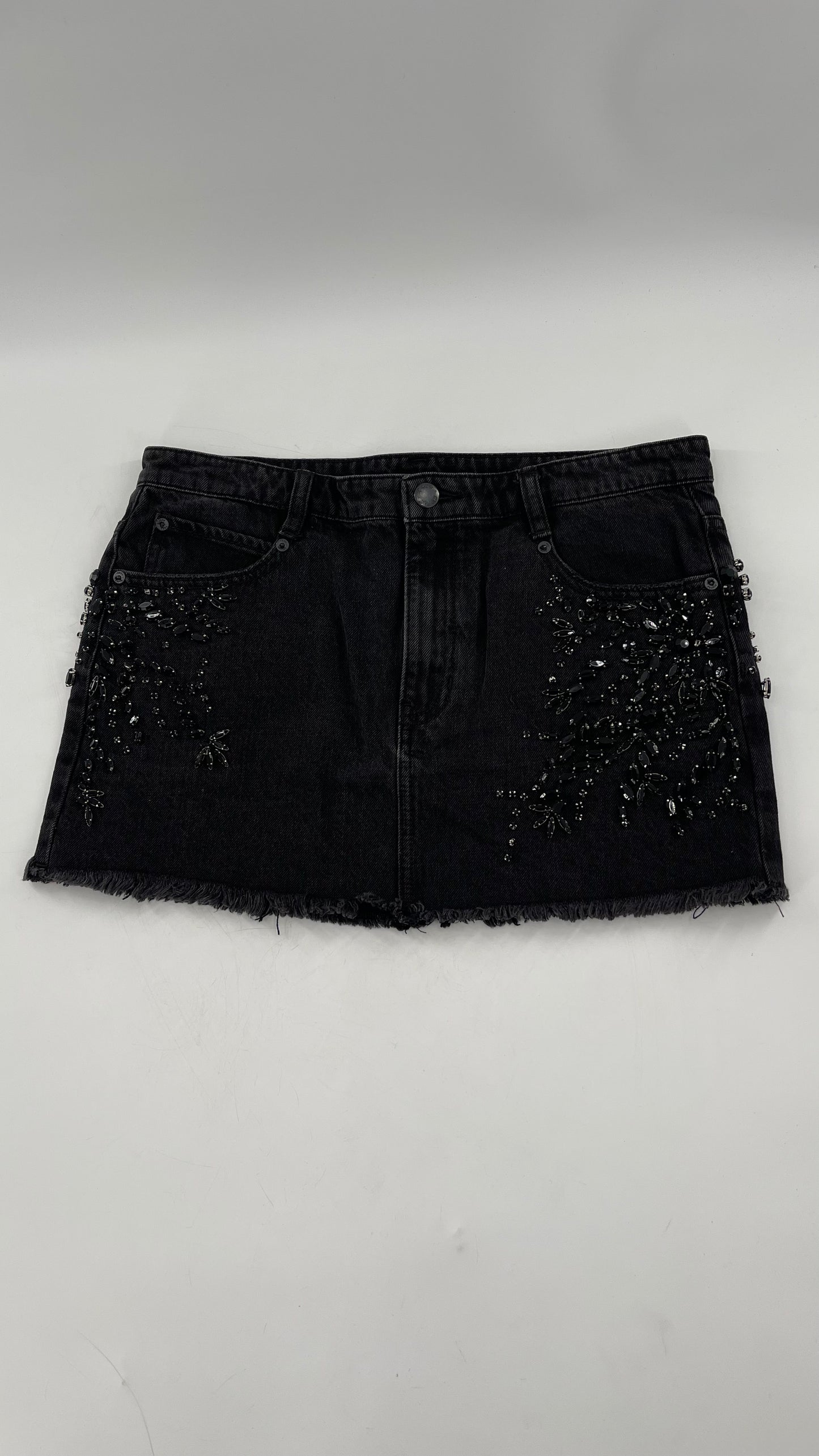 Free People Crystal Beaded Mini Skirt Size 6