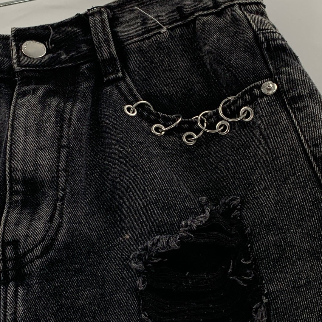 Denim Co Grey Acid Wash Shorts (Sz 4)